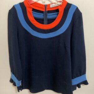 Women’s CK Bradley U Neck Colorblock Ponte Tunic Top, Medium